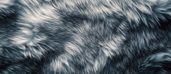 Poster - Elegant Grey Faux Fur Textile Background for Home Interior Decoration with Soft Texture and Copyspace for Text Integration
