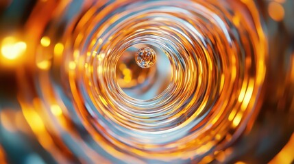 Poster - Warm Orange Bokeh Circular Glass Creating Shimmering Light Patterns in a Contemporary Rustic Ambience with Textured Background Elements