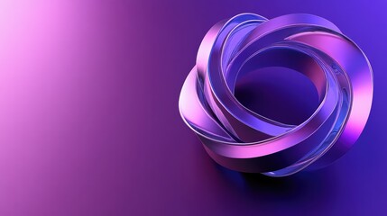 Poster - Computer generated abstract symbol in shades of purple and ultraviolet, featuring smooth curves on a vibrant background with empty space for text.