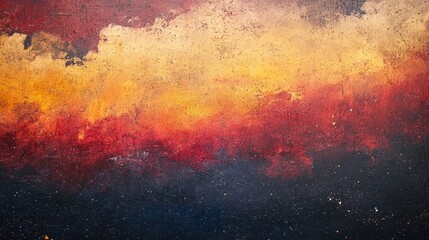 Poster - Vibrant Sunset Sky Texture with Warm Orange and Deep Blue Hues Ideal for Text Overlay in Abstract Landscape Background