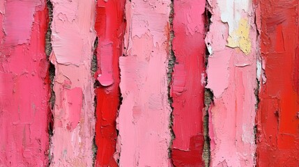 Aufkleber - Impasto painting texture. Shades of pink and red paint strokes. Abstract art background.