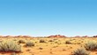 © Cyber Shutter - Desert landscape featuring sparse vegetation under a clear blue sky with ample empty space for text or graphics.