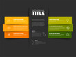 © Petr Vaclavek - Dark Infographic with a central column text, surrounded by orange and green horizontal bars. The layout is organized and vibrant, highlighting a modern infographic design.