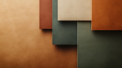 Poster - Textured wall design featuring layered colors in earthy tones for modern decor inspiration. Generative AI
