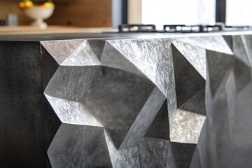 Poster - Modern Kitchen Countertop Geometric Design Textured Surface Detail