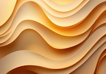 Aufkleber - Abstract Golden Waves Smooth Curves Elegant Background Design