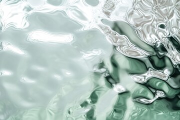 Aufkleber - Abstract Liquid Silver Green Swirls Fluid Flowing Design Texture Background