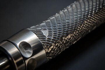 Poster - Elegant Metal Texture Design Closeup  Dark Background Industrial Style