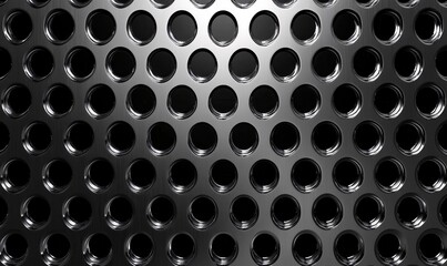 Aufkleber - Abstract Metal Grid Pattern Dark Holes Sleek Design Texture Background