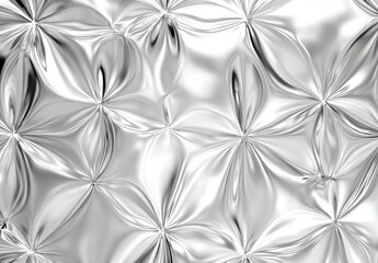Poster - Elegant Silver Floral Pattern Abstract Design Background Texture