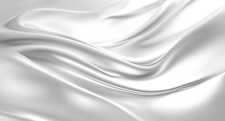 Poster - Elegant White Silk Drapery Soft Flowing Fabric Texture Background