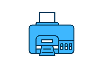 Poster - Printer icon. icon related to Office. suitable for web site, app, user interfaces, printable etc. flat line icon style. simple vector design editable