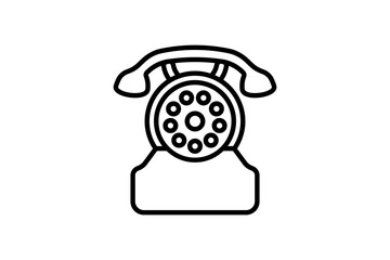 Poster - Telephone icon. icon related to Office. suitable for web site, app, user interfaces, printable etc. line icon style. simple vector design editable