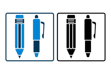 Poster - Pen and Pencil icon. icon related to Office. suitable for web site, app, user interfaces, printable etc. solid icon style. simple vector design editable