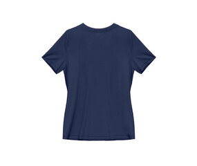 Wall Mural - heather navy blue blank tee shirt waist wear, women template mockup back view