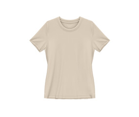 Wall Mural - natural beige blank tee shirt waist wear, women template mockup front view
