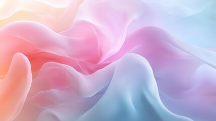 Poster - A soft, flowing abstract image featuring gentle gradients of pastel colors in a harmonious blend.