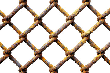 fench made from rope mesh isolate on white