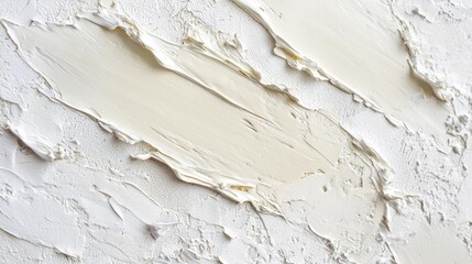 Poster - Creamy textured off-white paint strokes on a white textured background.