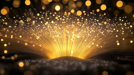 Wall Mural - dramatic fiber optic lights creating an abstract digital scene