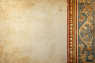 Poster - Ancient wall fresco. Vintage Ornament. Slide Background with space for text. Background image. Created with Generative AI technology.