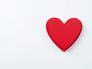 Aufkleber - Two Red Heart Shapes Are Placed Against A Clean White Background Creating A Simple Yet Elegant Design. 00001
