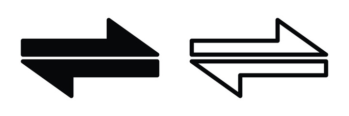 transfer arrows icon. linear style sign for mobile concept and web design. left right arrows simple 