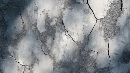 Aufkleber - Abstract gray cracked wall texture background. Grunge, damaged, distressed surface.