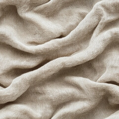 Aufkleber - Wrinkled natural burlap texture with soft woven pattern