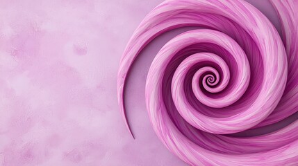 Poster - Pink Spiral Swirl on Soft Pink Background with Textured Finish Creating a Whimsical and Artistic Visual Appeal