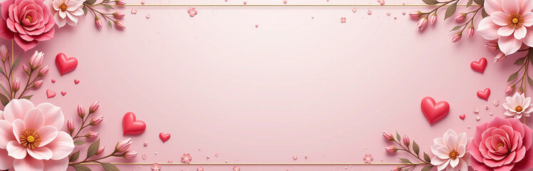 Poster - A Heartwarming Design For A Romantic Valentines Card Features A Soft Pink Background With Intricate Floral Patterns And Delicate Golden Accents. 00003