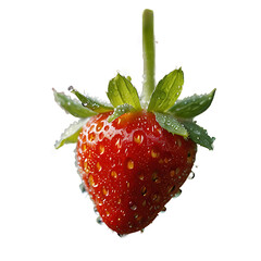 Wall Mural - A fresh Strawberry with white background