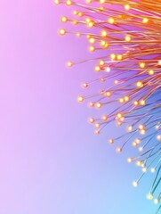 Poster - Colorful Abstract Background with Glowing Lights and Fiber Optic Wires on Vibrant Gradient Canvas