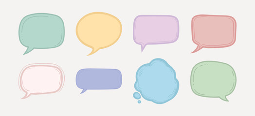 Poster - Colorful speech bubble illustration set vector