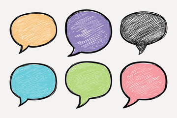 Poster - Colorful speech bubble illustration set vector
