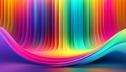 Wall Mural - vibrant wave of colors flowing in a digital spectrum landscape