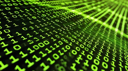 Poster - Futuristic binary code designs blending neon elements,Binary code data bit