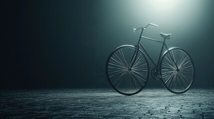 Poster - Vintage bicycle in dark studio setting.