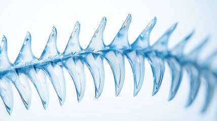 Poster - Close-up of translucent blue, serrated, plastic strand.