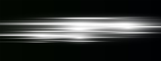 Wall Mural - white laser beams isolated on black background. abstract light effect. blue lens flash. horizontal r
