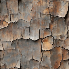 Poster - Cracked and weathered texture of aged wooden surface with distressed paint