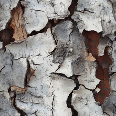 Aufkleber - Cracked and peeling texture of weathered paint on wood surface with aged details