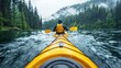 © ArtSync Studio - Kayaking adventure in serene forest river outdoor activity nature landscape scenic viewpoint thrilling experience