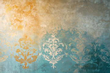 Poster - Ancient wall fresco. Vintage Ornament. Slide Background with space for text. Background image. Created with Generative AI technology.
