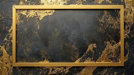 Wall Mural - Golden double-line rectangle frame isolated on a clear backdrop