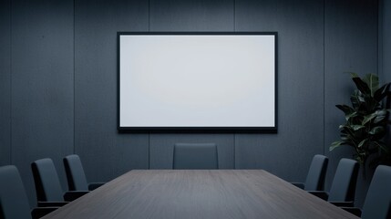Aufkleber - Modern conference room with blank screen showing potential for presentations