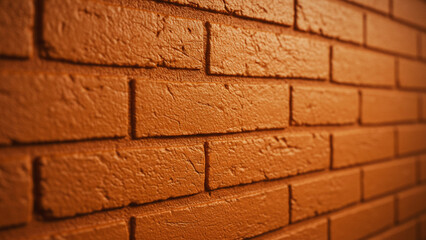 Poster - A vibrant orange brick wall texture, perfect for use as a background or wallpaper design