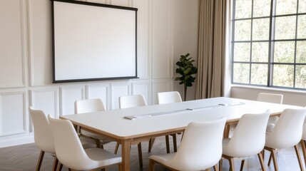 Poster - Modern conference room setup awaiting business meeting