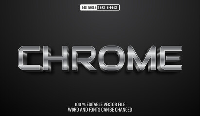 Poster - Editable 3d text style effect - Silver Chrome text effect Template