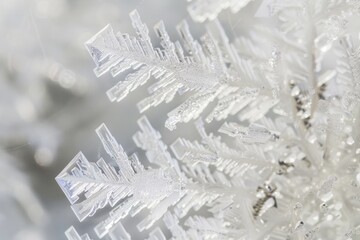 Poster - Macro shot of intricate snowflake structure with frosty details. Winter and nature concept.